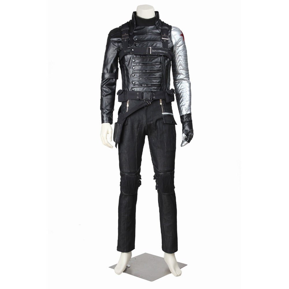 Captain America: The Winter Soldier Bucky Barnes Full Cosplay Costume Suit Set - Coscosmos