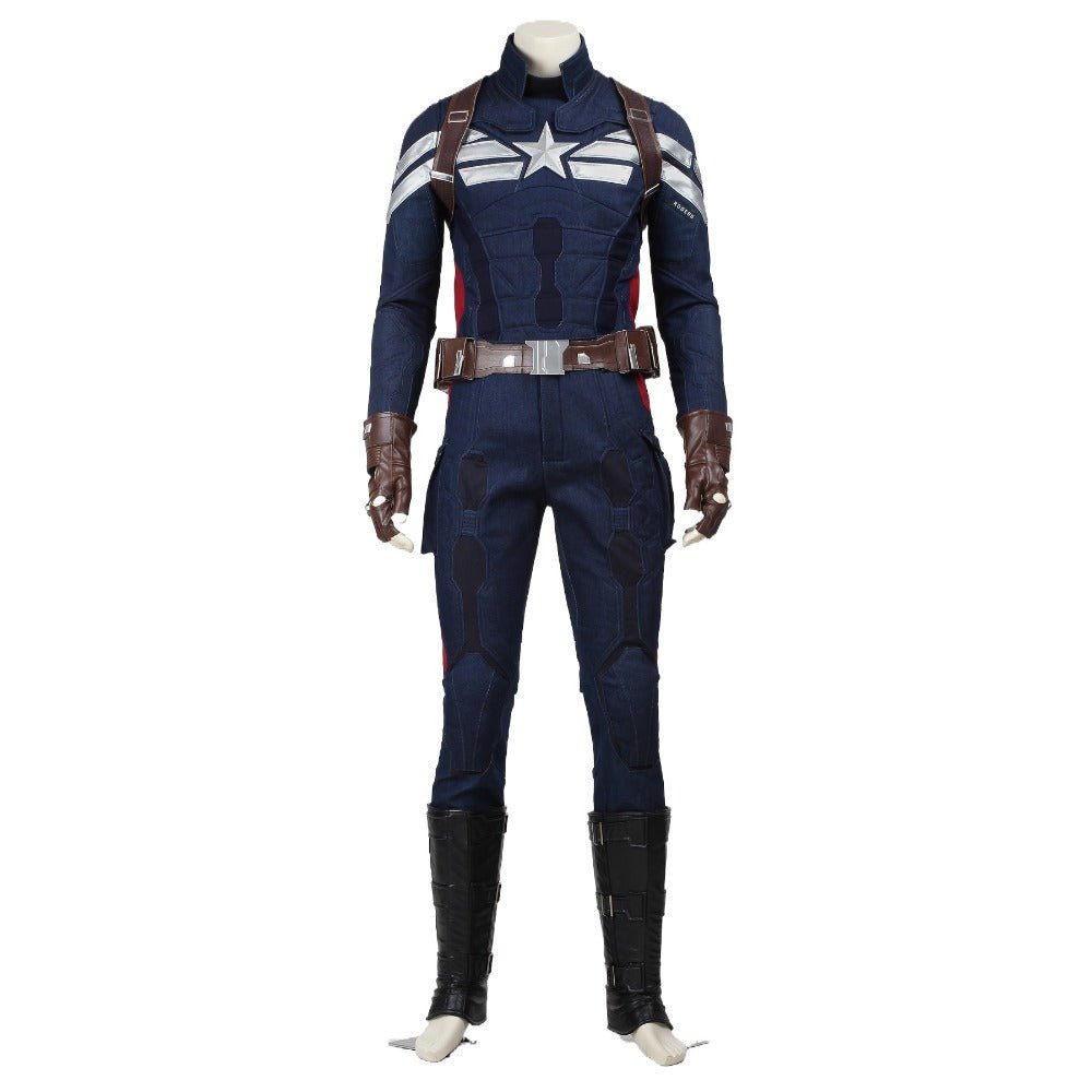 Captain America: The Winter Soldier - Captain America Steve Rogers Full Cosplay Costume Set - Coscosmos