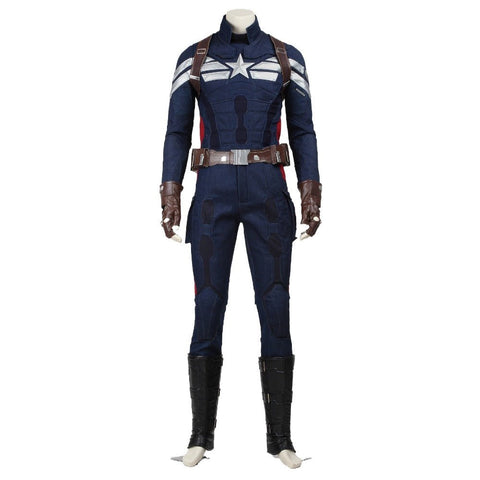 Captain America: The Winter Soldier - Captain America Steve Rogers Full Cosplay Costume Set - Coscosmos