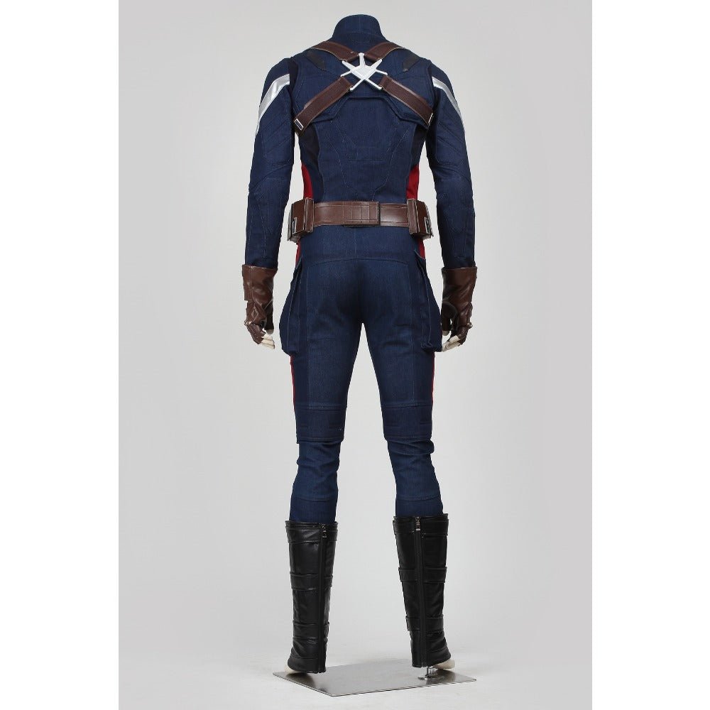 Captain America: The Winter Soldier - Captain America Steve Rogers Full Cosplay Costume Set - Coscosmos