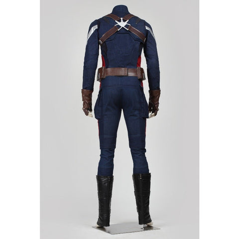 Captain America: The Winter Soldier - Captain America Steve Rogers Full Cosplay Costume Set - Coscosmos