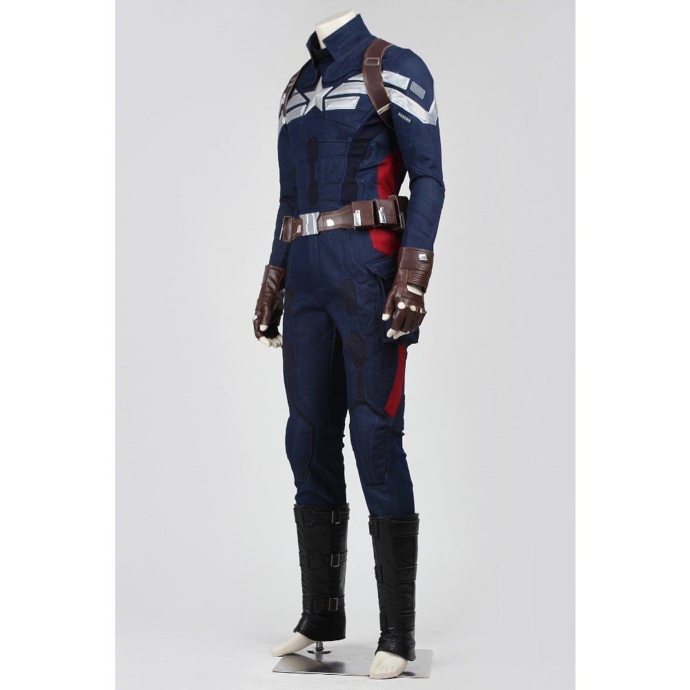 Captain America: The Winter Soldier - Captain America Steve Rogers Full Cosplay Costume Set - Coscosmos