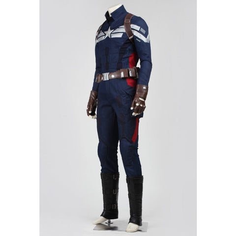 Captain America: The Winter Soldier - Captain America Steve Rogers Full Cosplay Costume Set - Coscosmos