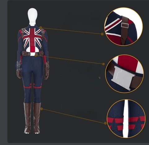 Captain Carter Cosplay Full Set Custom, What If Season 1 Peggy Carter Women Costume, Marvel Superhero Cosplay Outfit Custom Made - Coscosmos