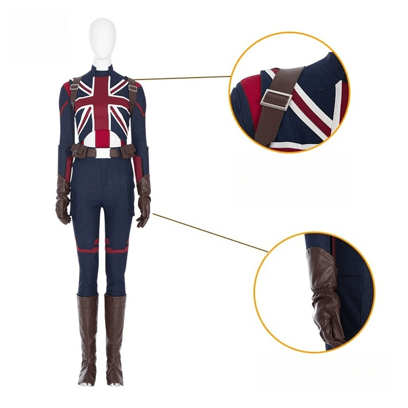 Captain Carter Cosplay Full Set Custom, What If Season 1 Peggy Carter Women Costume, Marvel Superhero Cosplay Outfit Custom Made - Coscosmos