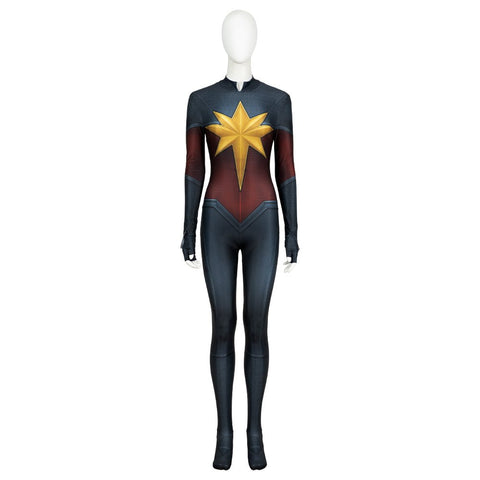Captain Marvel 2 Carol Danvers Cosplay Jumpsuit, Movie Superhero Tight Fitted Team Bodysuit - Coscosmos