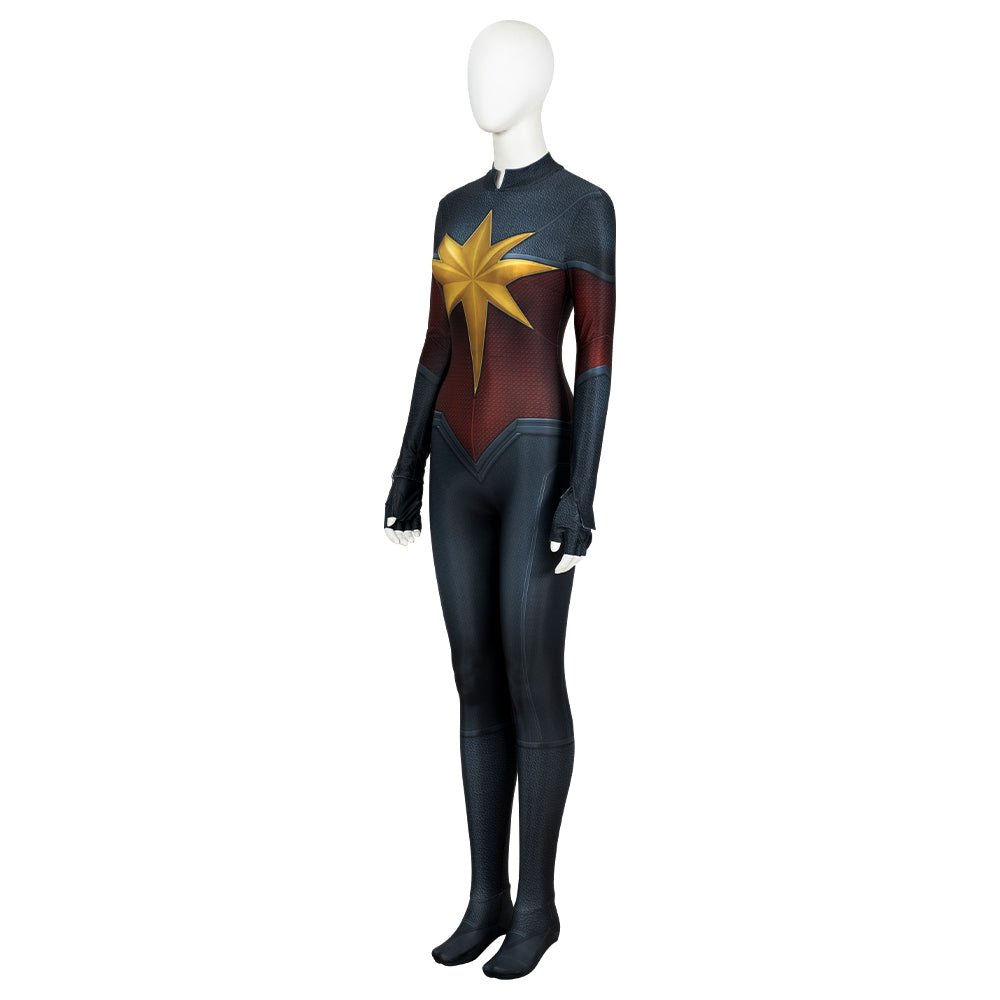 Captain Marvel 2 Carol Danvers Cosplay Jumpsuit, Movie Superhero Tight Fitted Team Bodysuit - Coscosmos