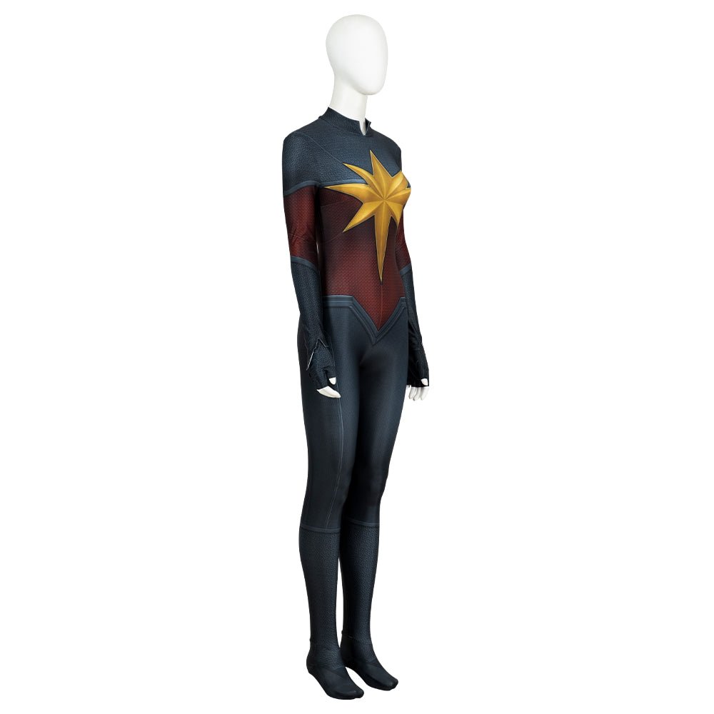 Captain Marvel 2 Carol Danvers Cosplay Jumpsuit, Movie Superhero Tight Fitted Team Bodysuit - Coscosmos