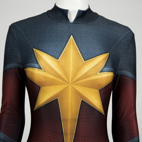 Captain Marvel 2 Carol Danvers Cosplay Jumpsuit, Movie Superhero Tight Fitted Team Bodysuit - Coscosmos