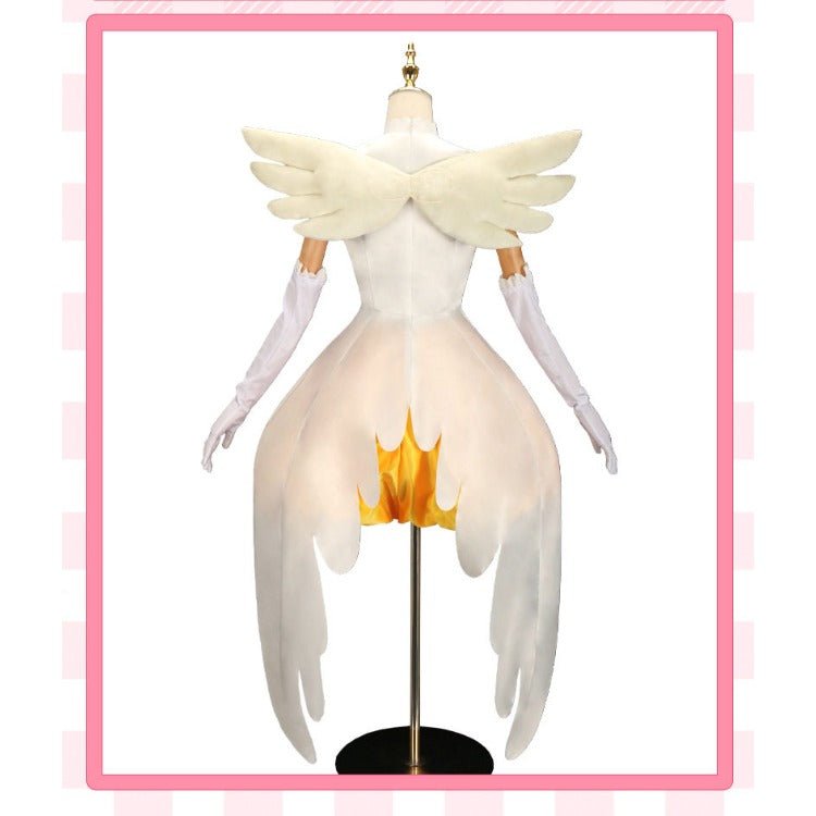 Cardcaptor Sakura Sakura Kinomoto Cosplay Costume, Yellow & White Battle Outfit - Coscosmos