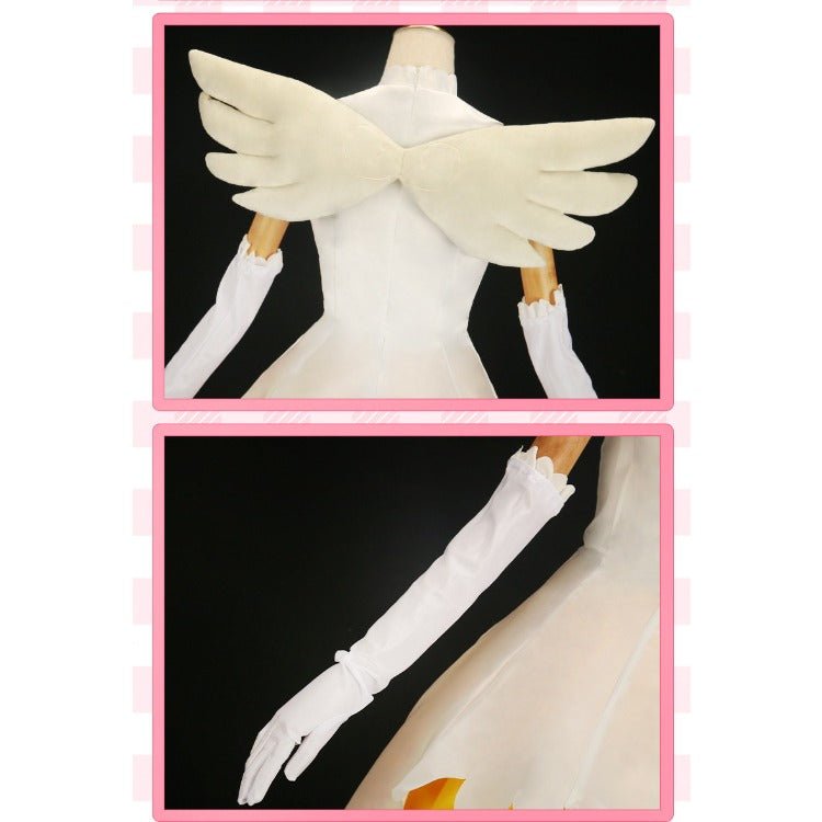 Cardcaptor Sakura Sakura Kinomoto Cosplay Costume, Yellow & White Battle Outfit - Coscosmos
