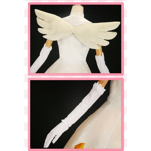 Cardcaptor Sakura Sakura Kinomoto Cosplay Costume, Yellow & White Battle Outfit - Coscosmos