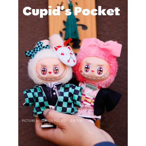Labubu Doll Outfit: Demon Slayer Nezuko Kimono Set for 1/3 Generation