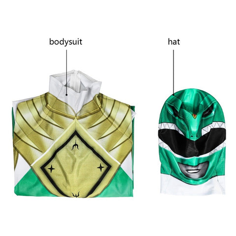 Green Ranger Cosplay Suit Power Rangers Green HQ Printed Spandex Costume