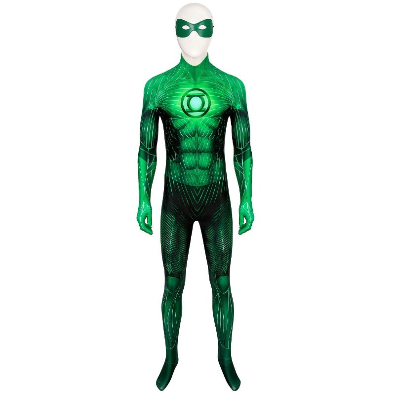 Green Lantern Hal Jordan Printed Jumpsuit Cosplay Costume for Halloween