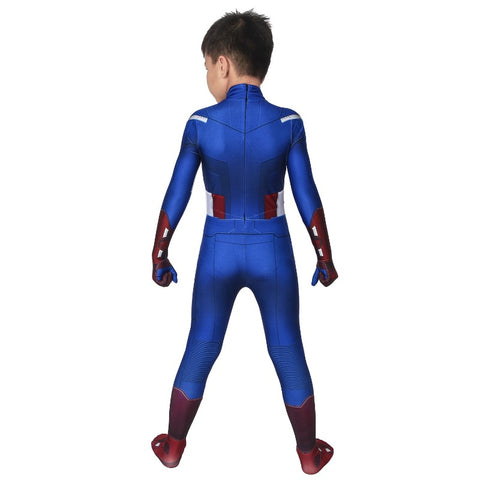 Kids Captain America Cosplay Costume Classic Blue Spandex Suit for Children SKD19028