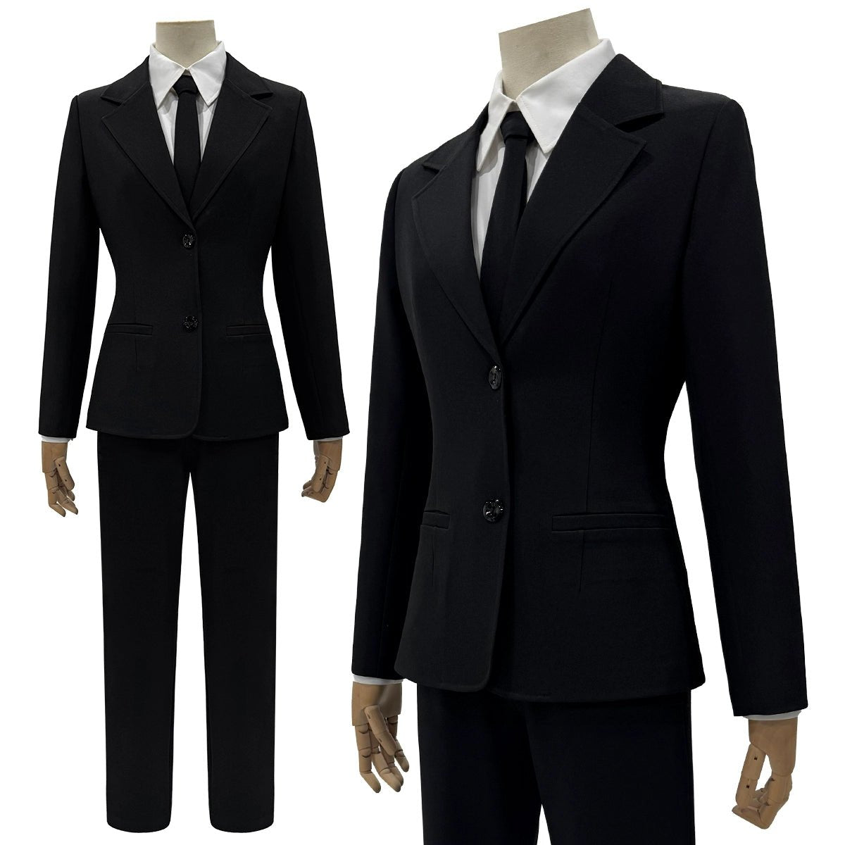 Chainsaw Man Himeno Cosplay Women's Black Suit Blazer with Twill Texture - Coscosmos