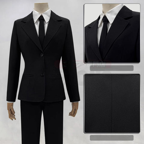 Chainsaw Man Himeno Cosplay Women's Black Suit Blazer with Twill Texture - Coscosmos