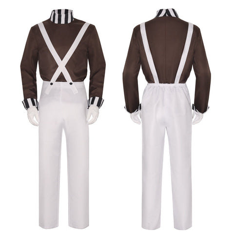 Charlie and the Chocolate Factory Cosplay Costume Chocolate Man Clown Series Halloween Performance Outfit for Men - Coscosmos