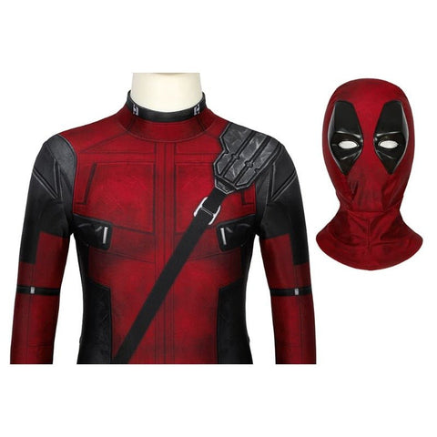 Children Deadpool Kidspool Cosplay Costume Jumpsuit Mask Deadpool & Wolverine Wade Wilson Halloween Party Apparel Gifts In Stock - Coscosmos