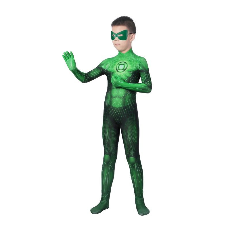 Children Hal Jordan Green Lantern Zentai Jumpsuit Cosplay Costume - Coscosmos