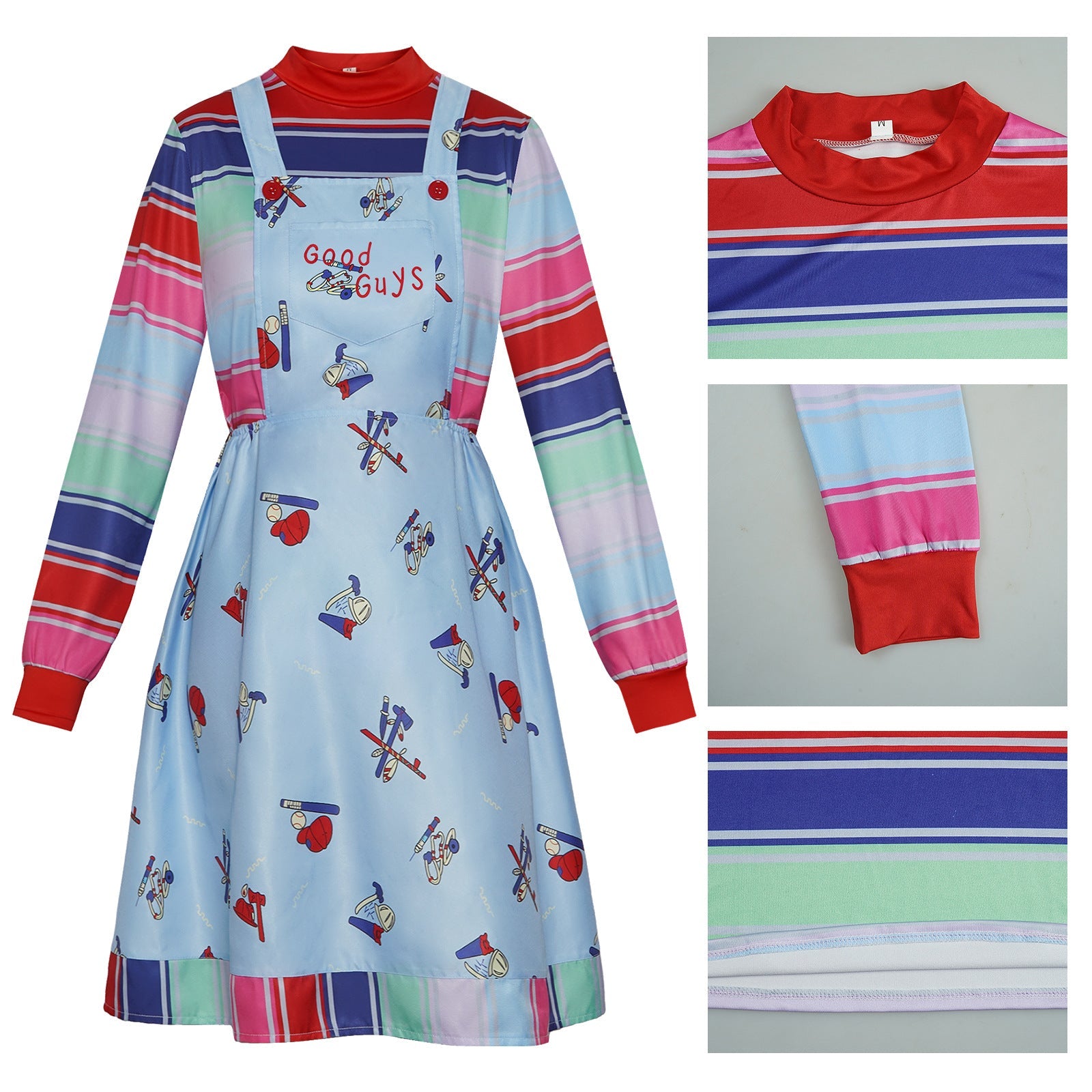 Chucky Children's Costume Set Overalls Cosplay Stage Performance Costume - Coscosmos