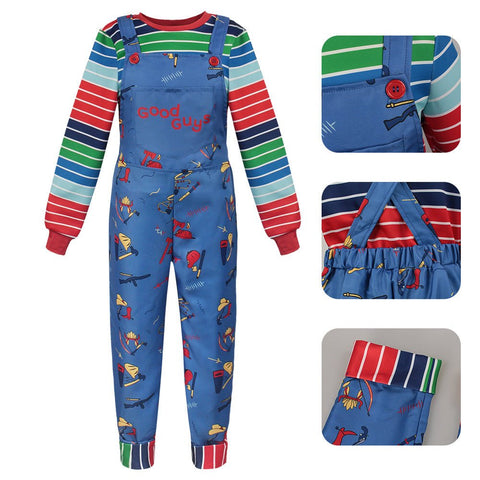 Chucky Children's Costume Set Overalls Cosplay Stage Performance Costume - Coscosmos