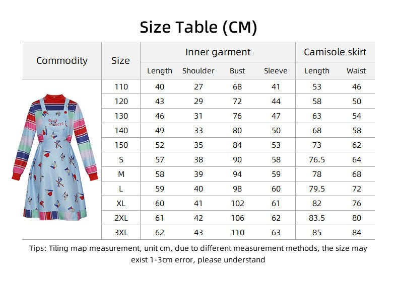 Chucky Children's Costume Set Overalls Cosplay Stage Performance Costume - Coscosmos