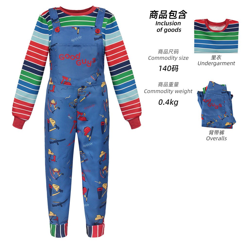 Chucky Children's Costume Set Overalls Cosplay Stage Performance Costume - Coscosmos