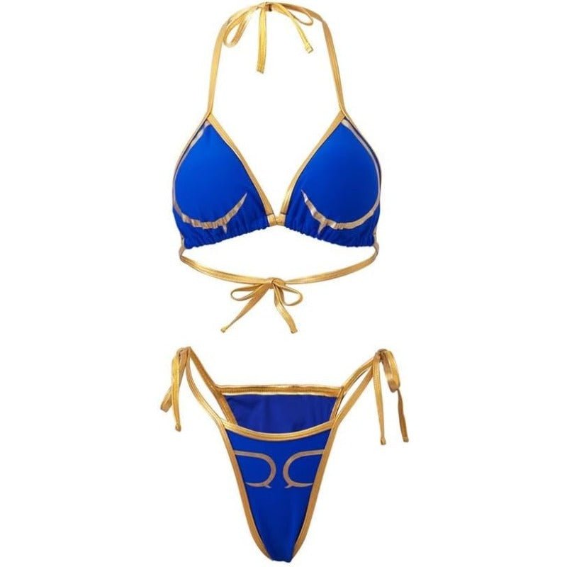 Chun - Li Blue Swimsuit - Official Cosplay Costume from Street Fighter - Coscosmos