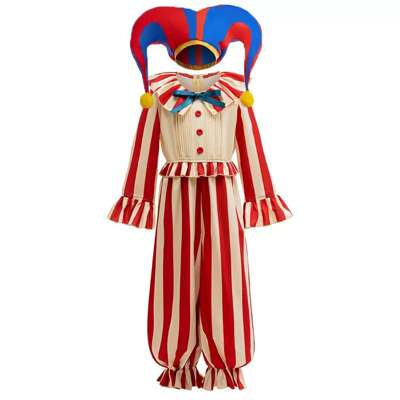 Clown Costume Halloween Children's Outfit Girl Clown Jumpsuit Versatile Clown Horror Movie Cosplay Set - Coscosmos