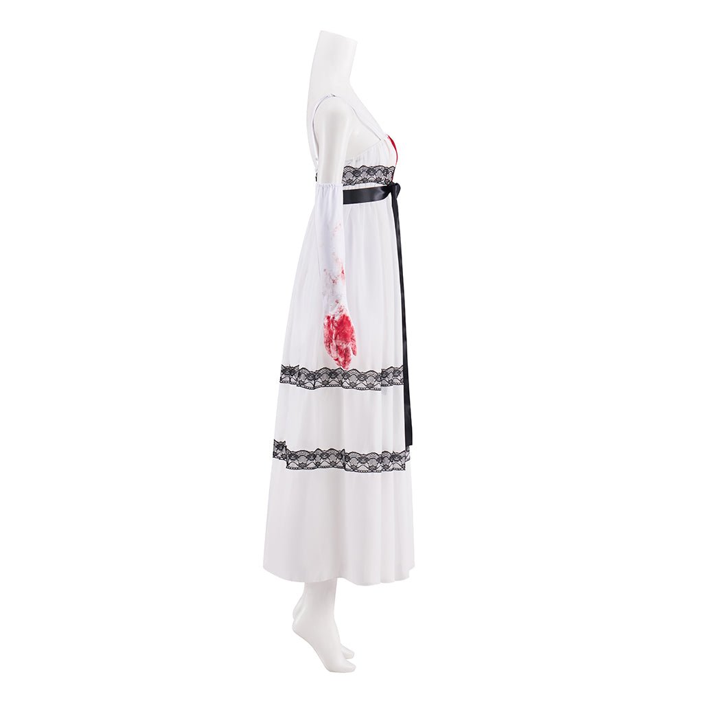 Colonial White Hat Jennifer Check Cosplay Costume for Women - Coscosmos