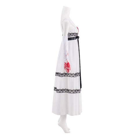Colonial White Hat Jennifer Check Cosplay Costume for Women - Coscosmos
