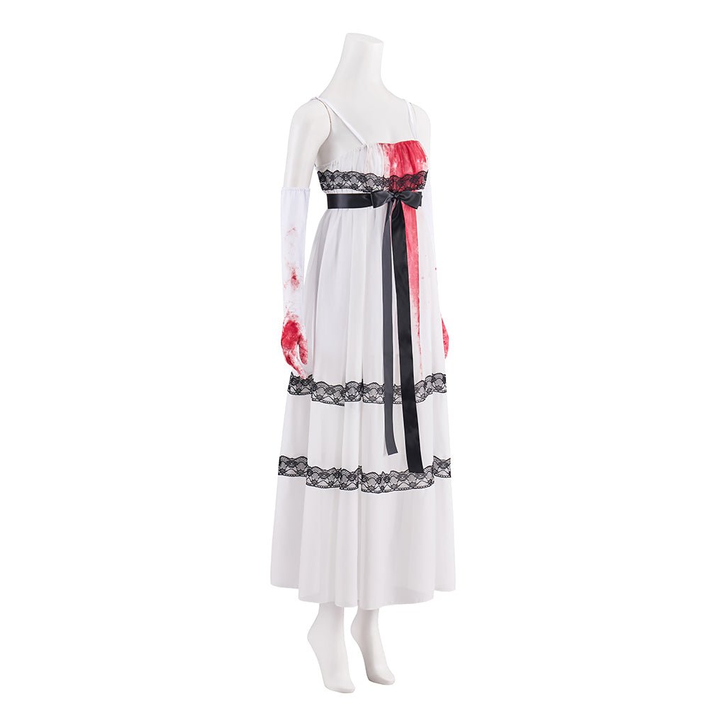 Colonial White Hat Jennifer Check Cosplay Costume for Women - Coscosmos