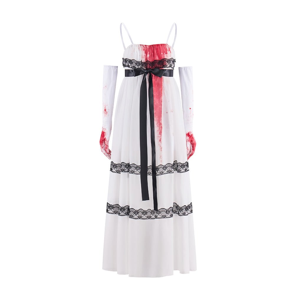 Colonial White Hat Jennifer Check Cosplay Costume for Women - Coscosmos
