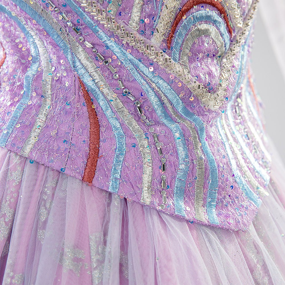 Complete Glinda Costume Set from Wicked: The Musical - Second Season Inspired Outfit，with Crown and Earrings Set - Coscosmos