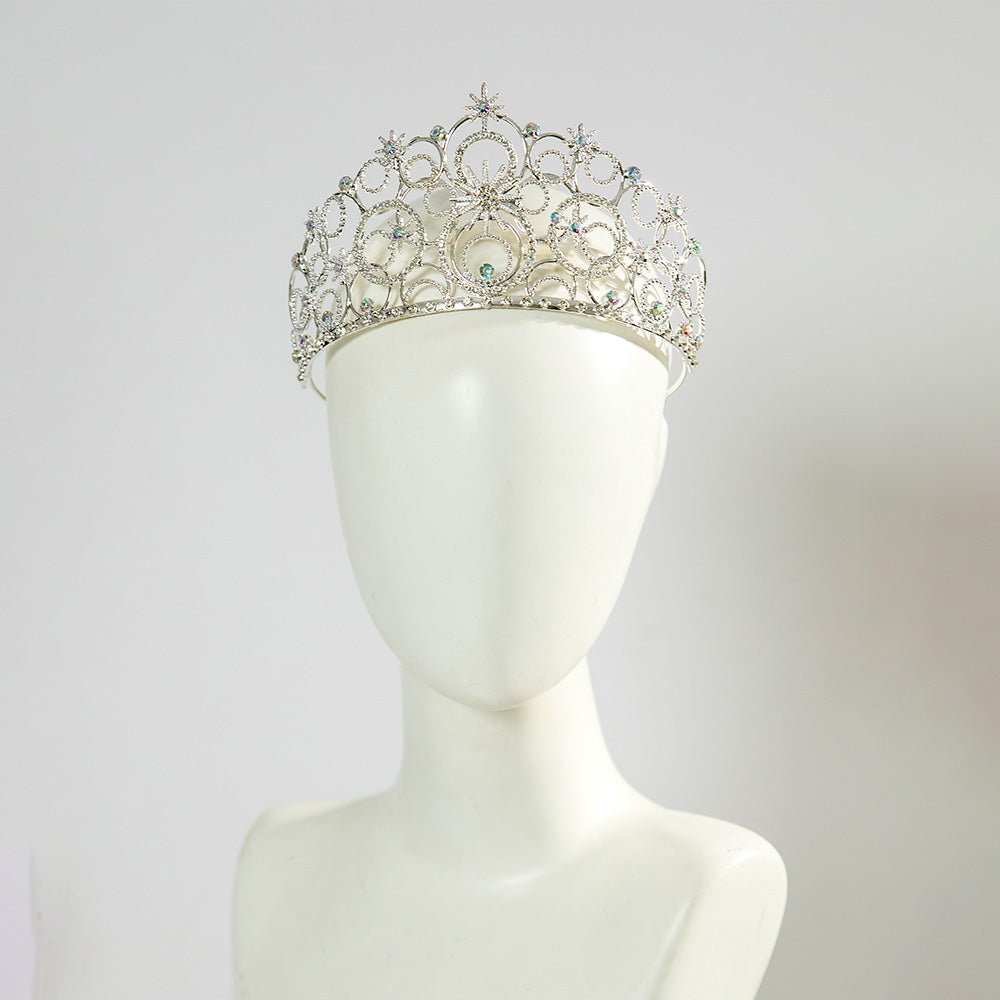 Complete Glinda Costume Set from Wicked: The Musical - Second Season Inspired Outfit，with Crown and Earrings Set - Coscosmos