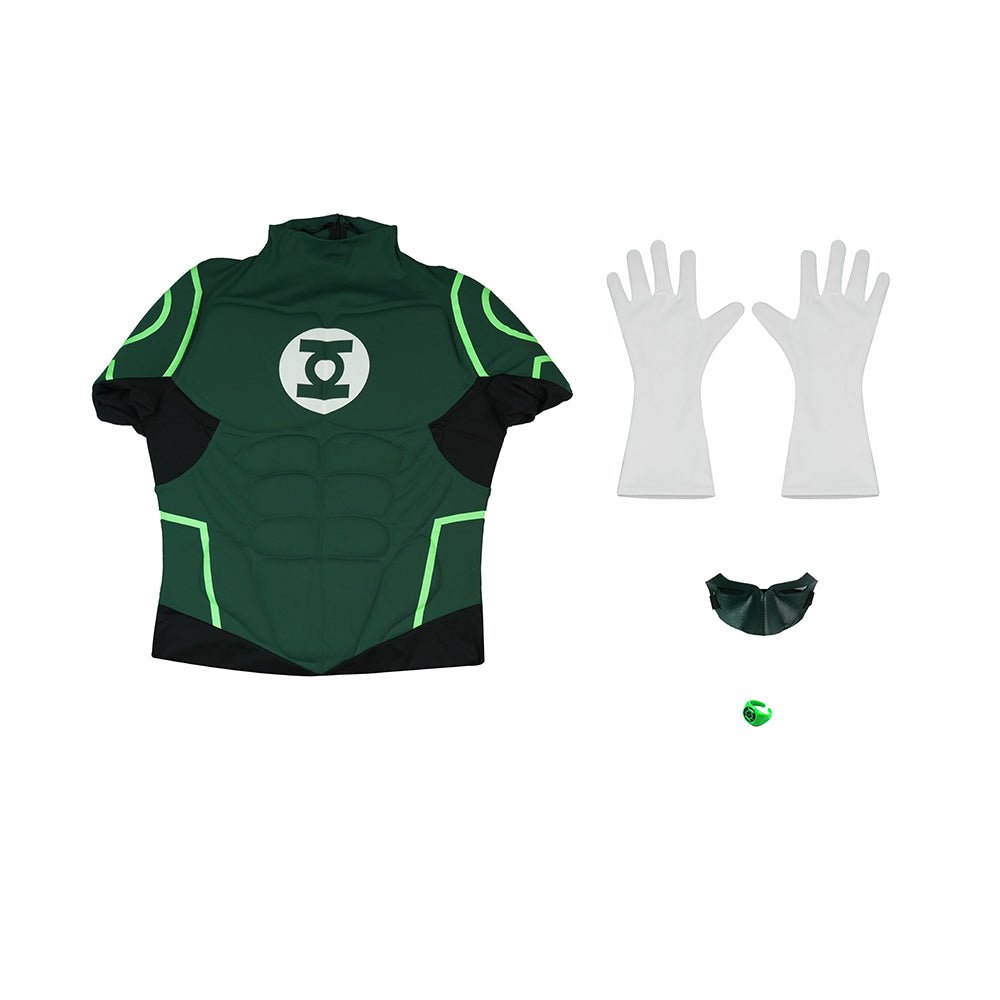 Complete Green Lantern Costume Suit - Official DC Comics Superhero Outfit with Mask - Coscosmos
