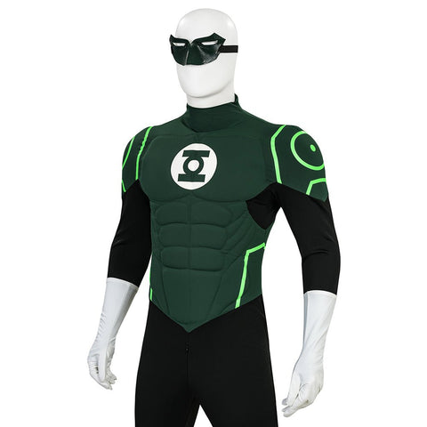 Complete Green Lantern Costume Suit - Official DC Comics Superhero Outfit with Mask - Coscosmos