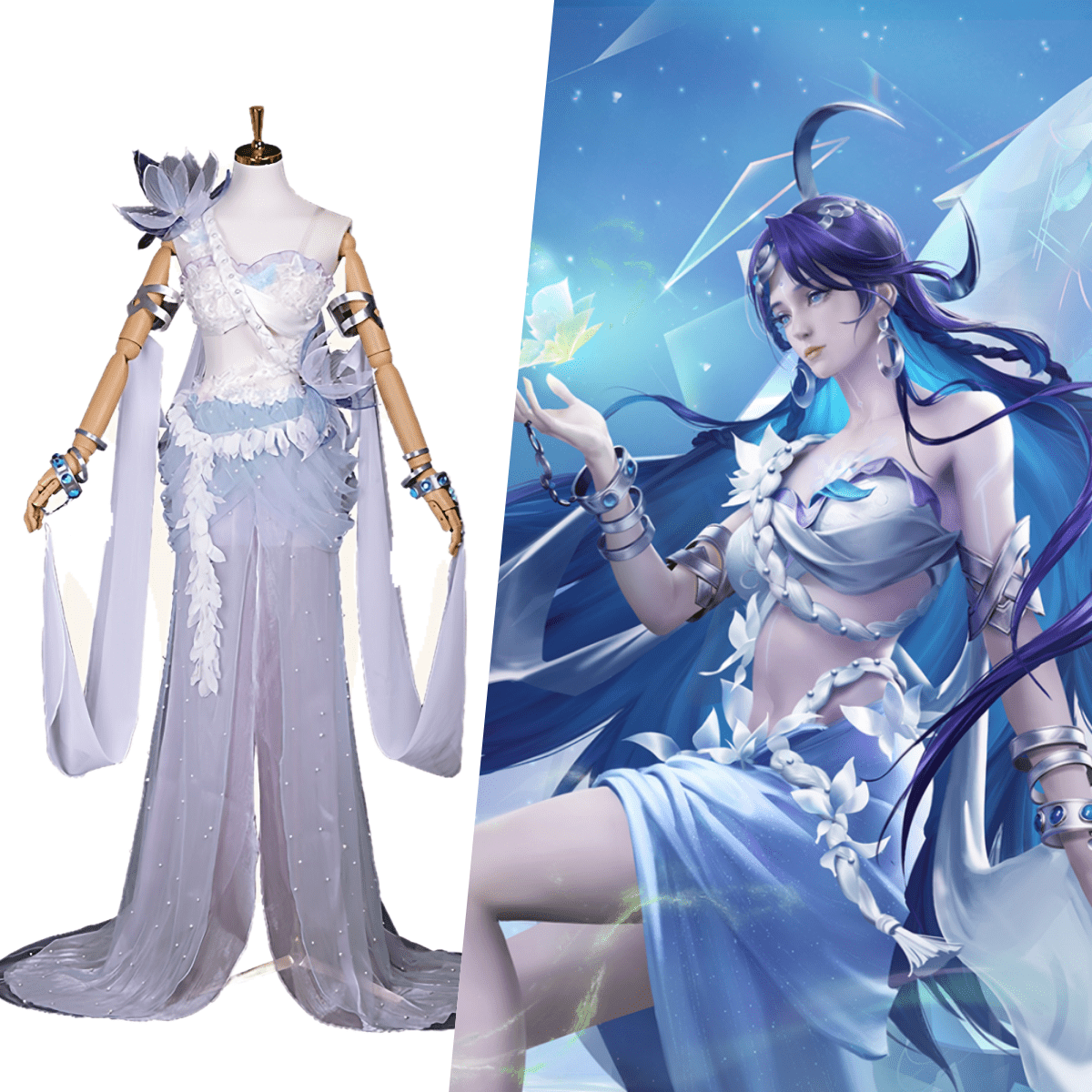 Complete Honor of Kings Haiyue Original Skin Cosplay Costume Set with Props for Women - Coscosmos