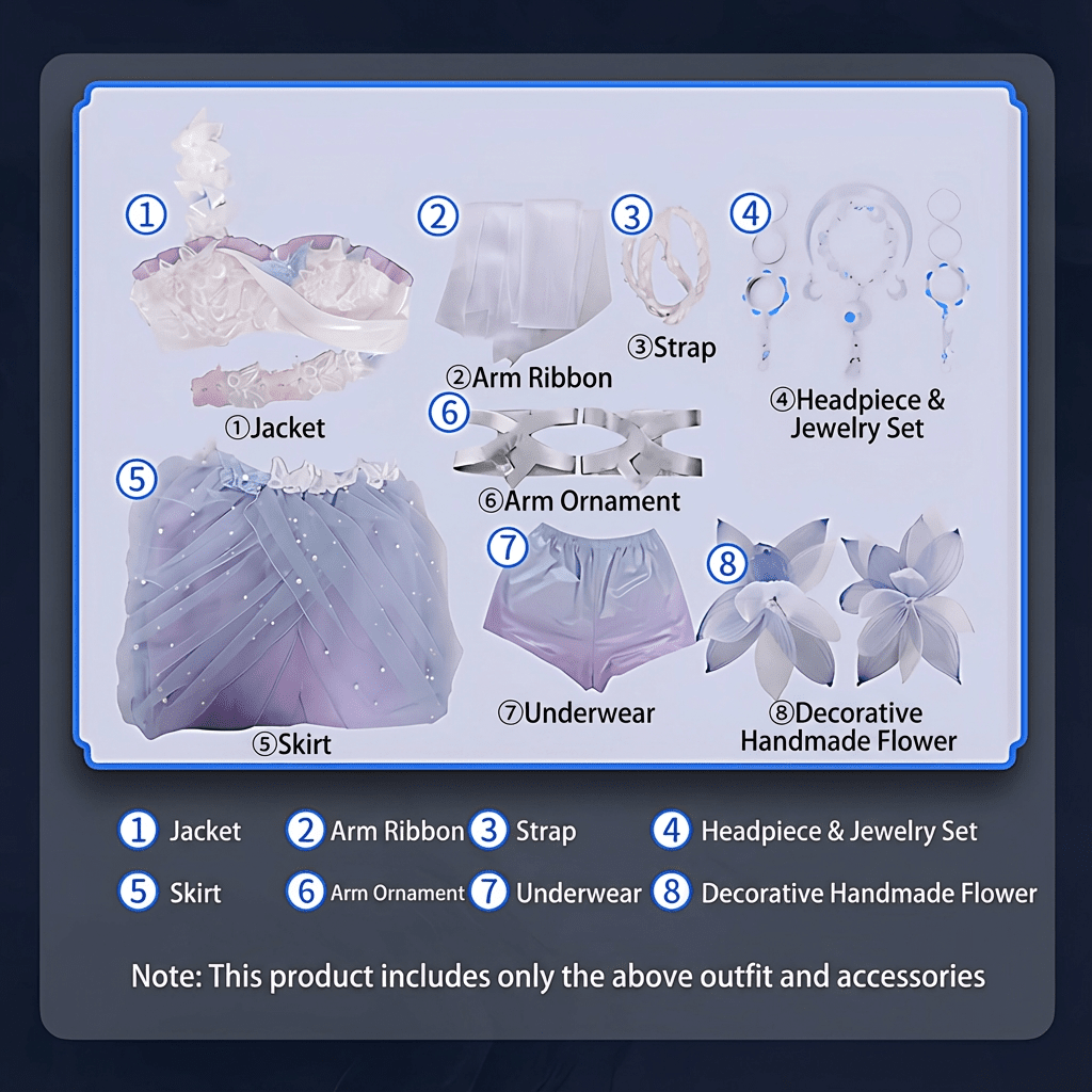 Complete Honor of Kings Haiyue Original Skin Cosplay Costume Set with Props for Women - Coscosmos