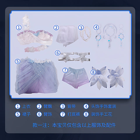 Complete Honor of Kings Haiyue Original Skin Cosplay Costume Set with Props for Women - Coscosmos