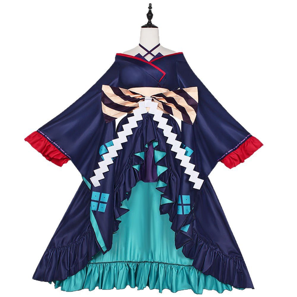 Cosmic Princess Kaguya! Princess Kaguya Yachiyo Tsukimi Japanese Sakura Print Off - Shoulder Sleeve Stage Cosplay Costume Full Set - Coscosmos