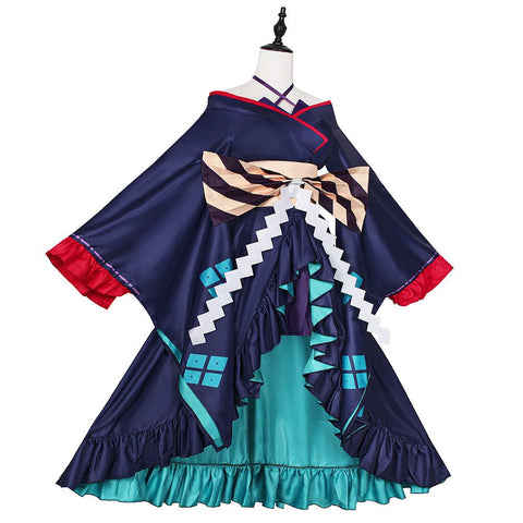 Cosmic Princess Kaguya! Princess Kaguya Yachiyo Tsukimi Japanese Sakura Print Off - Shoulder Sleeve Stage Cosplay Costume Full Set - Coscosmos