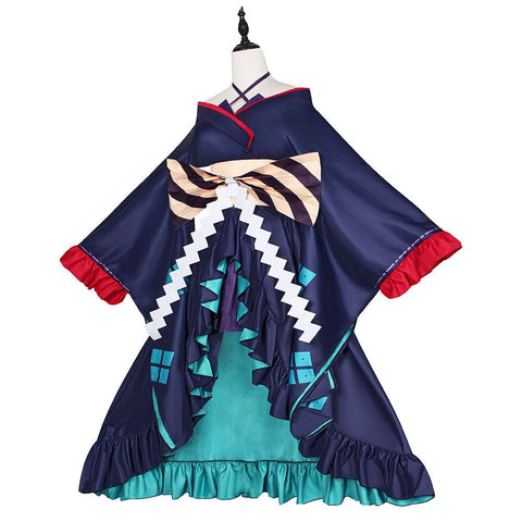 Cosmic Princess Kaguya! Princess Kaguya Yachiyo Tsukimi Japanese Sakura Print Off - Shoulder Sleeve Stage Cosplay Costume Full Set - Coscosmos