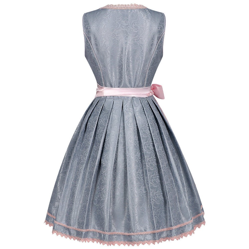 Cross - Border New German Oktoberfest Costume Bavarian Maid Lace Dress Set for Performance - Coscosmos