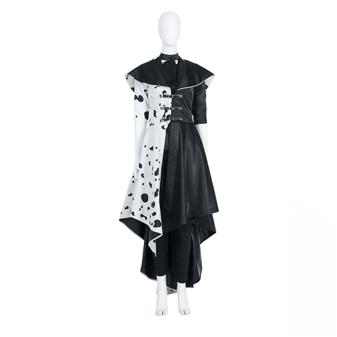Custom Cruella De Vil Black Leather Outfit | 101 Dalmatians Villain Cosplay Costume, Trendy European American Style Custom Made Suit - Coscosmos
