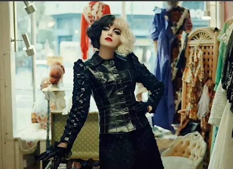 Custom Cruella De Vil Black Leather Outfit | 101 Dalmatians Villain Cosplay Costume, Trendy European American Style Custom Made Suit - Coscosmos