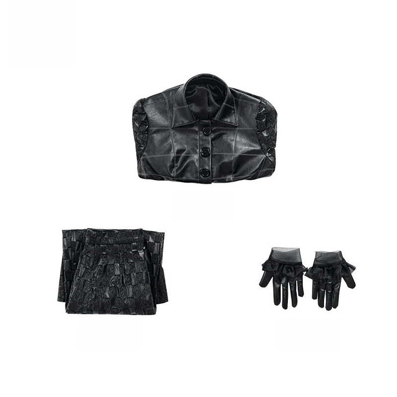 Custom Cruella De Vil Black Leather Outfit | 101 Dalmatians Villain Cosplay Costume, Trendy European American Style Custom Made Suit - Coscosmos