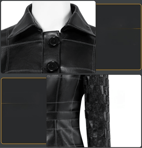 Custom Cruella De Vil Black Leather Outfit | 101 Dalmatians Villain Cosplay Costume, Trendy European American Style Custom Made Suit - Coscosmos